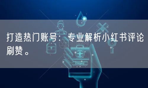 打造热门账号：专业解析小红书评论刷赞。