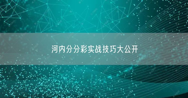 河内分分彩实战技巧大公开